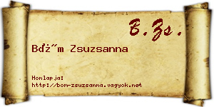 Böm Zsuzsanna névjegykártya
